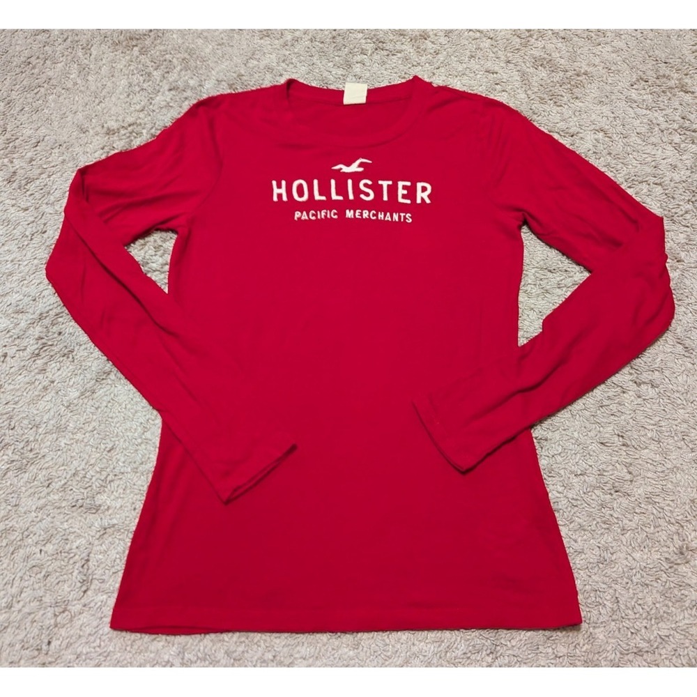 Hollister T Shirt Women Sz L Pacific Merchant Y2K Preppy Surfer Varsity Spellout